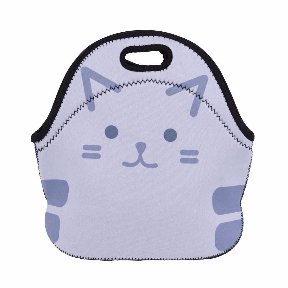 Insulated Neoprene Cute Kitty Cat Lunch Bag - Funn Bagz