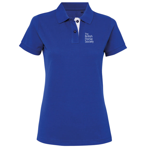 BHS Fitted Contrast Polo Shirt – The British Horse Society Shop