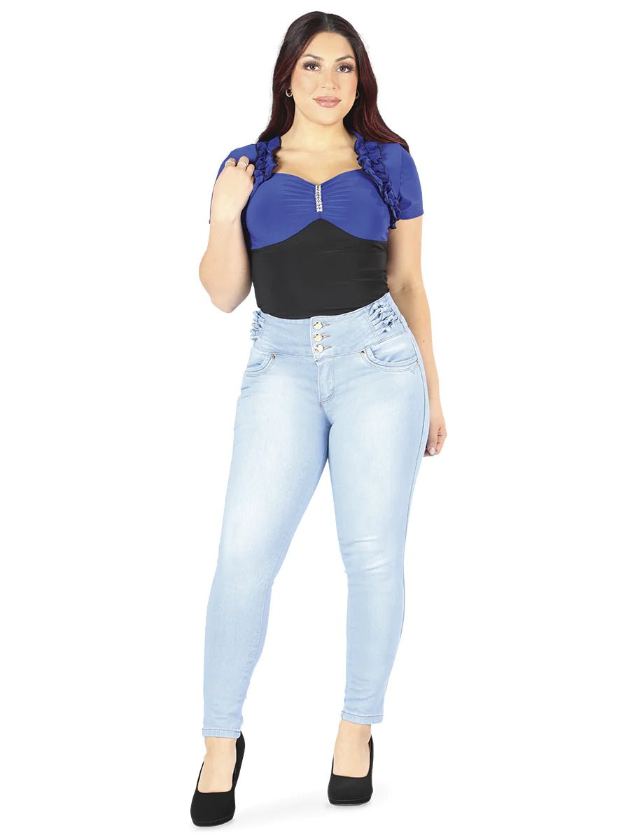 Jeans Mujer Pantalón Colombiano Mezclilla Strech Push Up 099