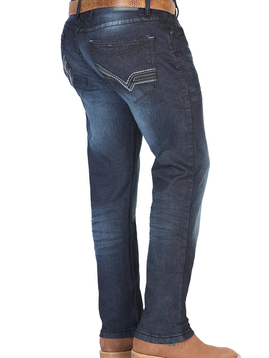 Pantalon De Mezclilla Casual Para Hombre 'El Norteño' *Azul Oscuro-126635*  - BELLEZA'S