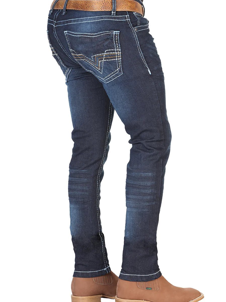 Pantalon De Mezclilla Casual Para Hombre 'El Norteño' *Azul Oscuro-126631*  - BELLEZA'S