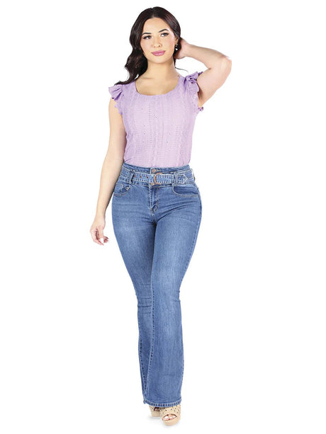 Pantalón Colombiano Para Mujer PushUp Mezclilla Stretch Wax Jeans