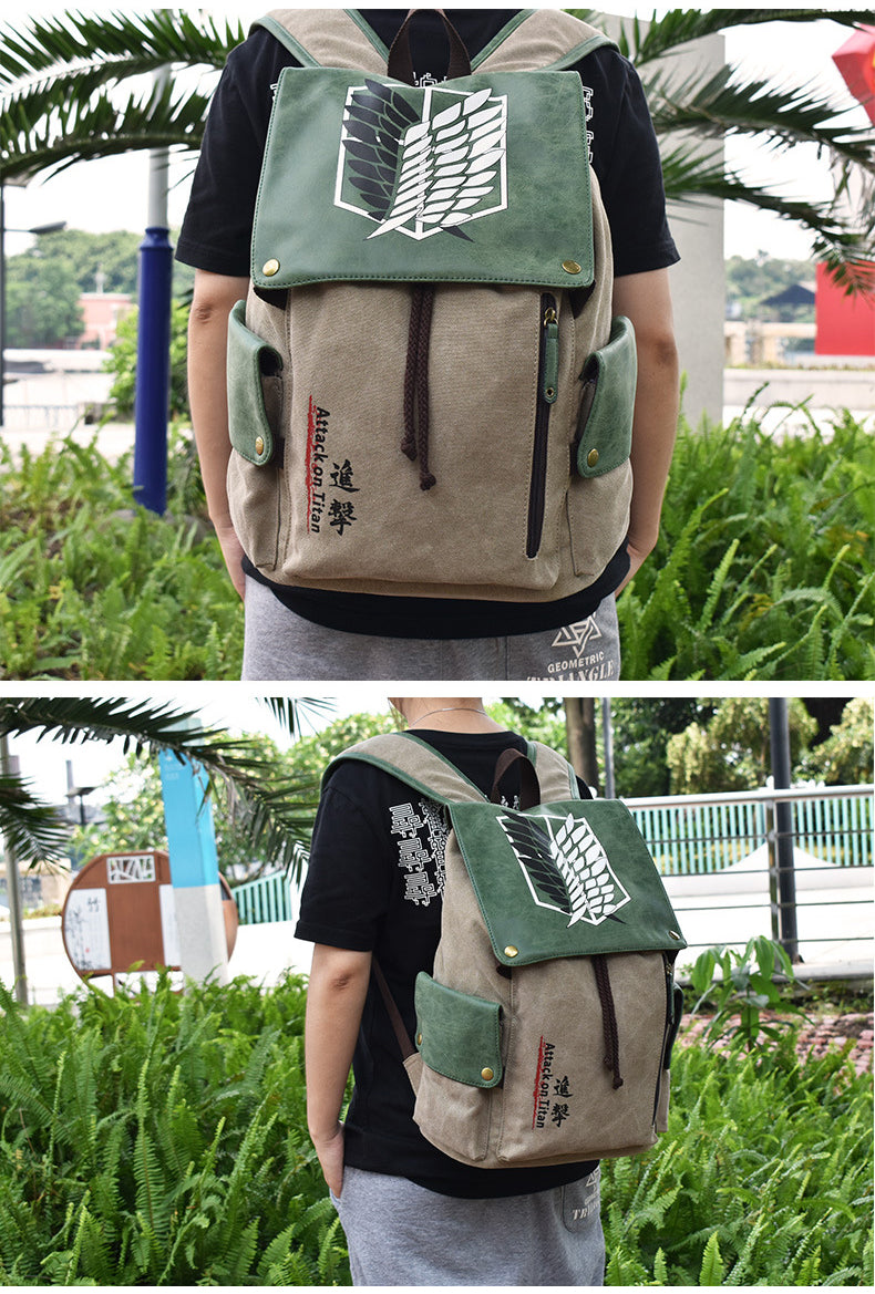Attack On Titan Backpack The Wings Of Freedom Printed Animation Bag