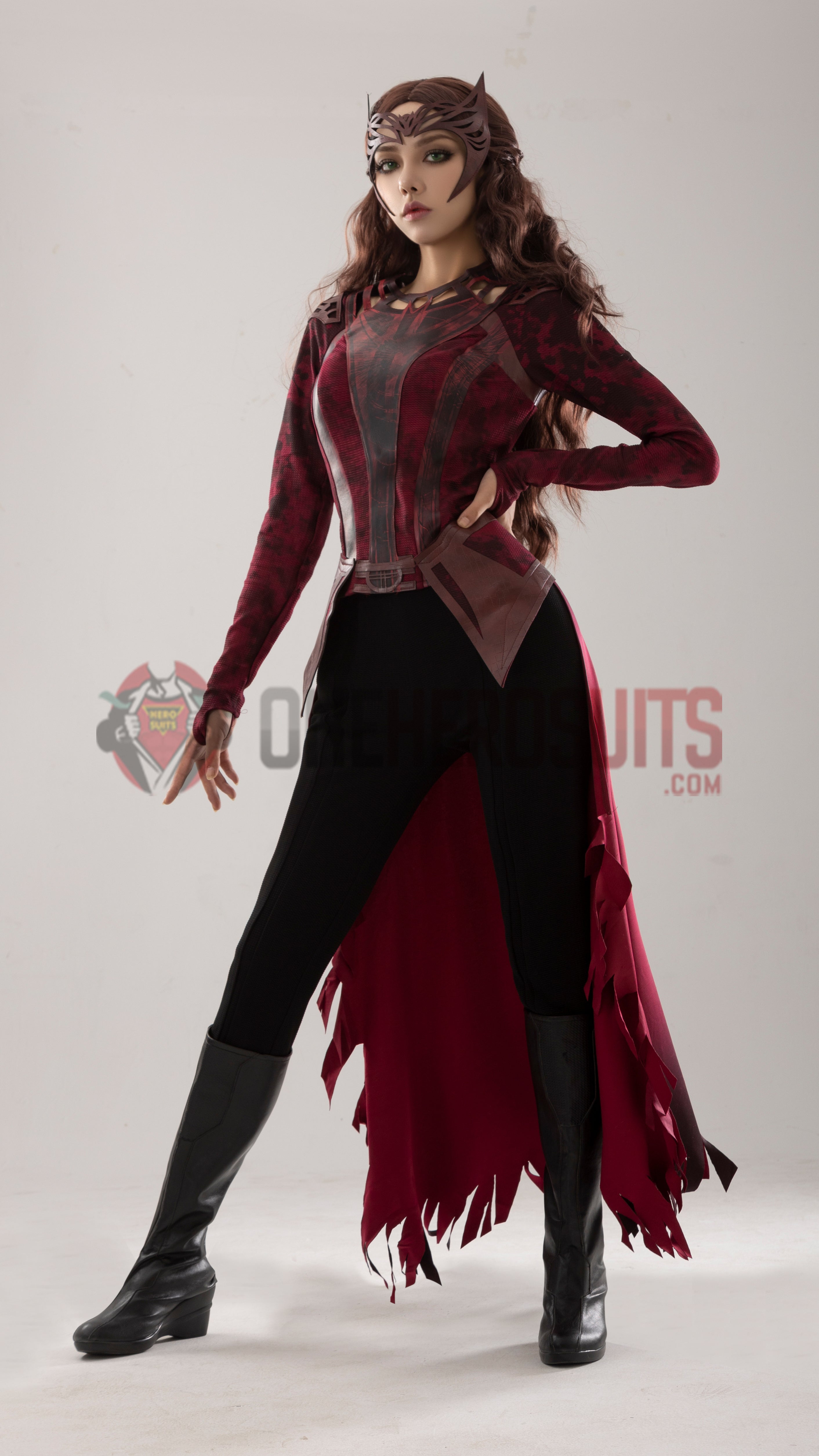 Scarlet Witch Wanda Cosplay Costumes Battle Damaged Edition Halloween
