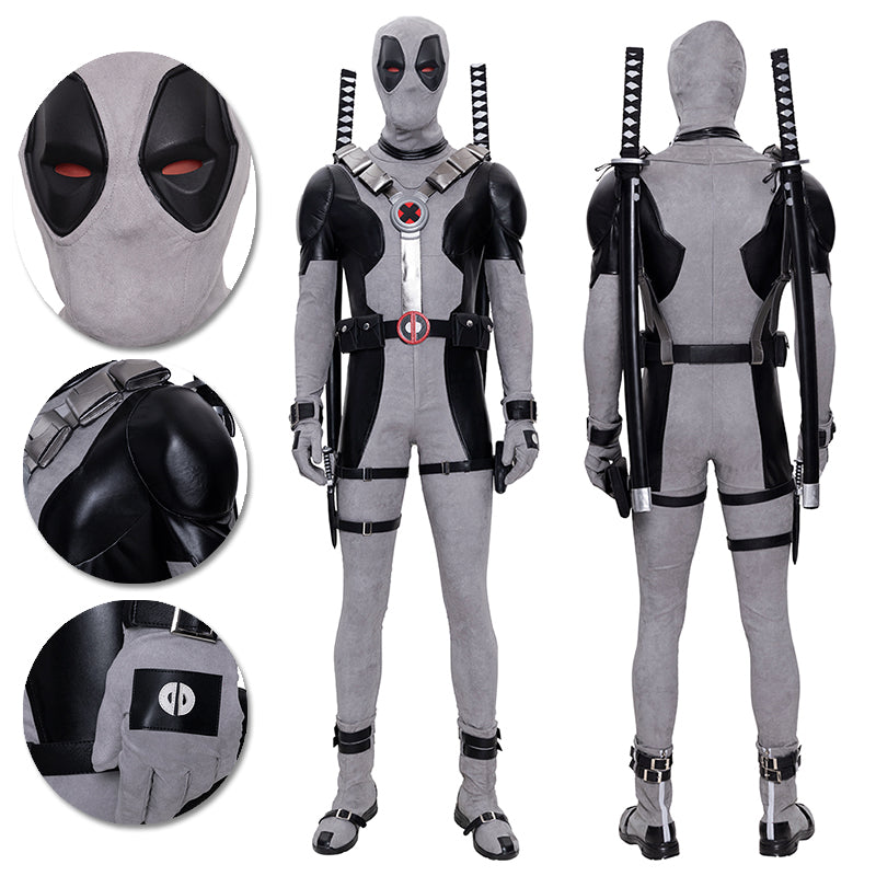 X Force Deadpool Costume White Leather Deadpool Cosplay Suit Oneherosuits