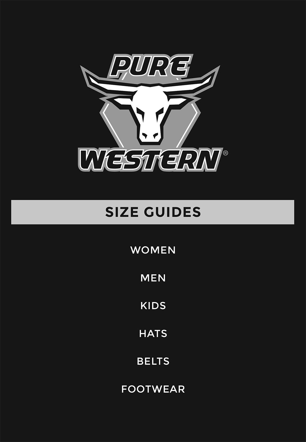 Pure Western Jeans Size Chart
