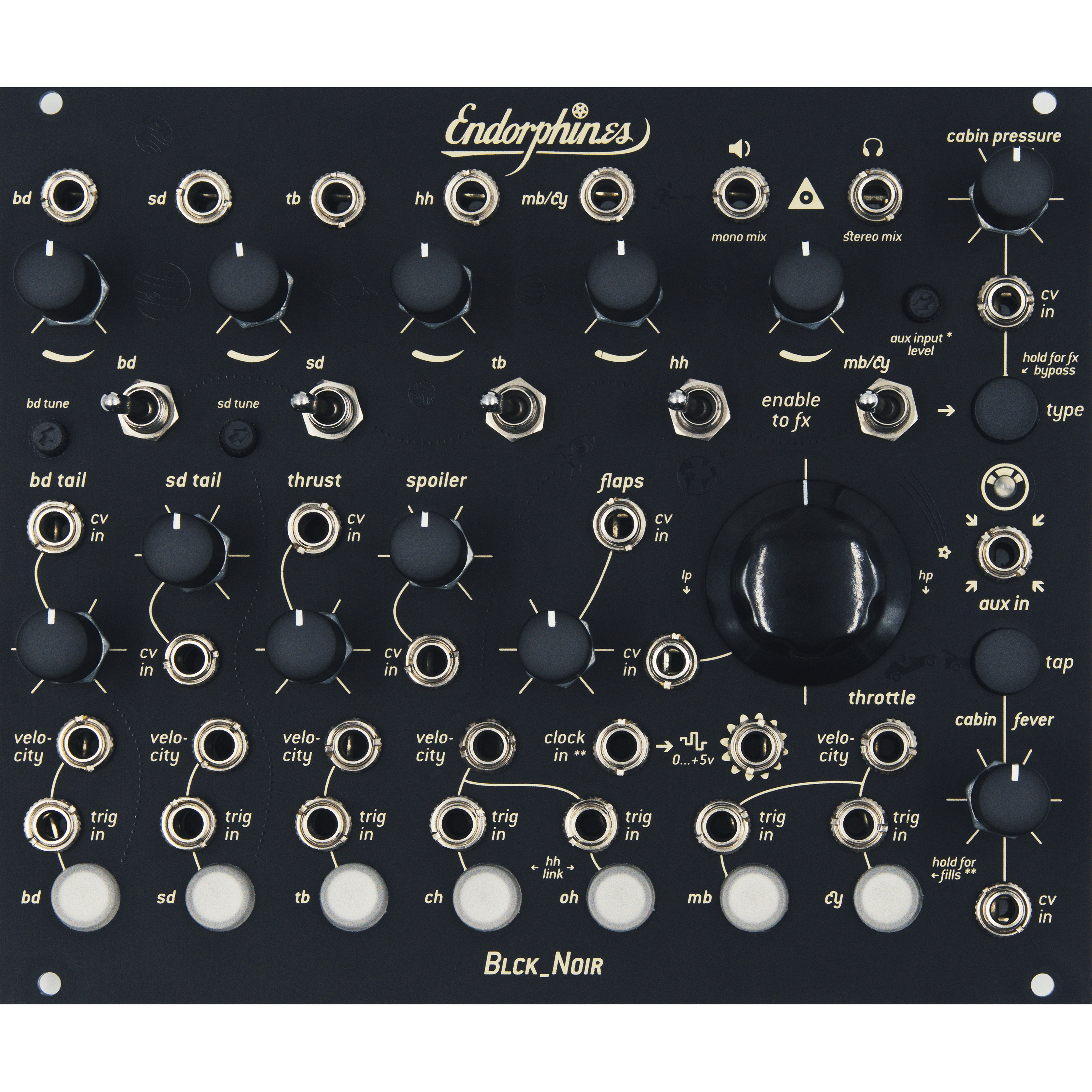 Endorphin.es Blck_Noir 7 voice drum synthesizer