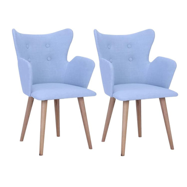 set of 2 blue dining chairs