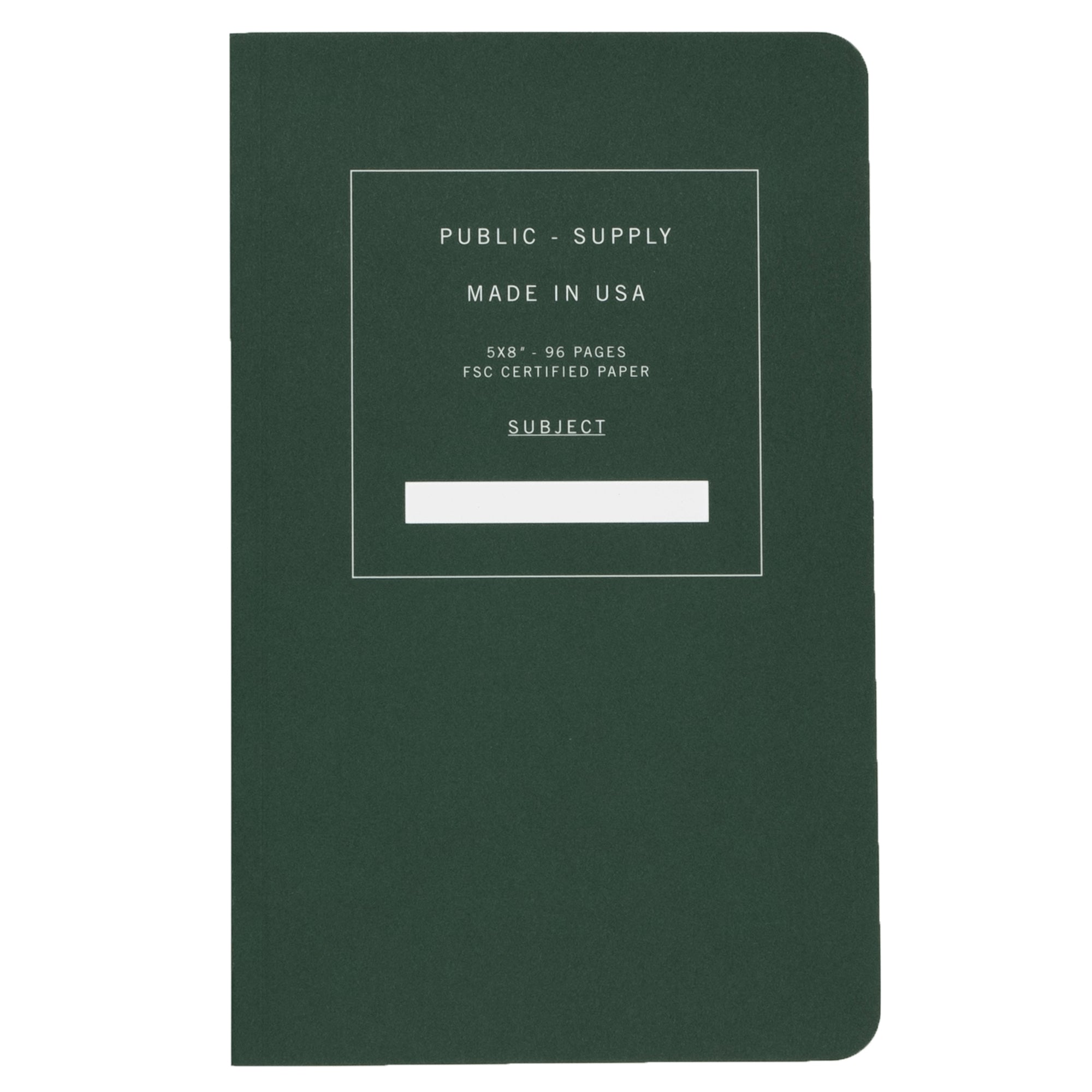 5x8" - Notebook - Soft Cover - Green