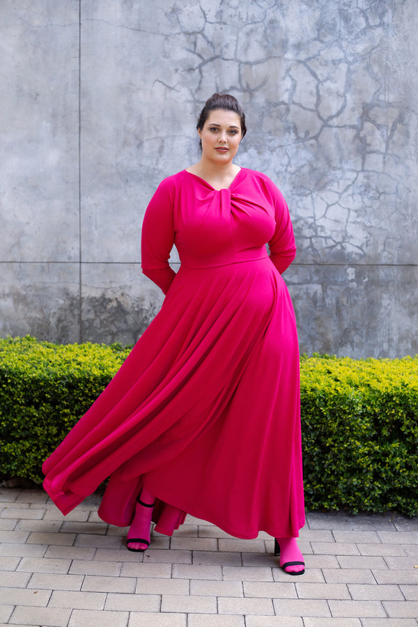 The TWIST Circle Maxi Dress - Pink