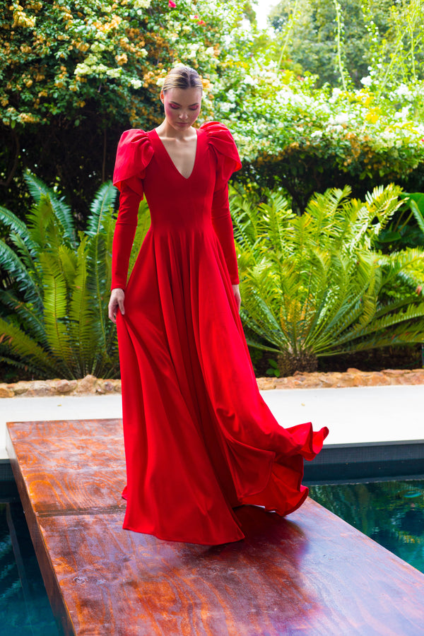 Winter 2022 - Look 3 Tulip Sleeve Evening Dress