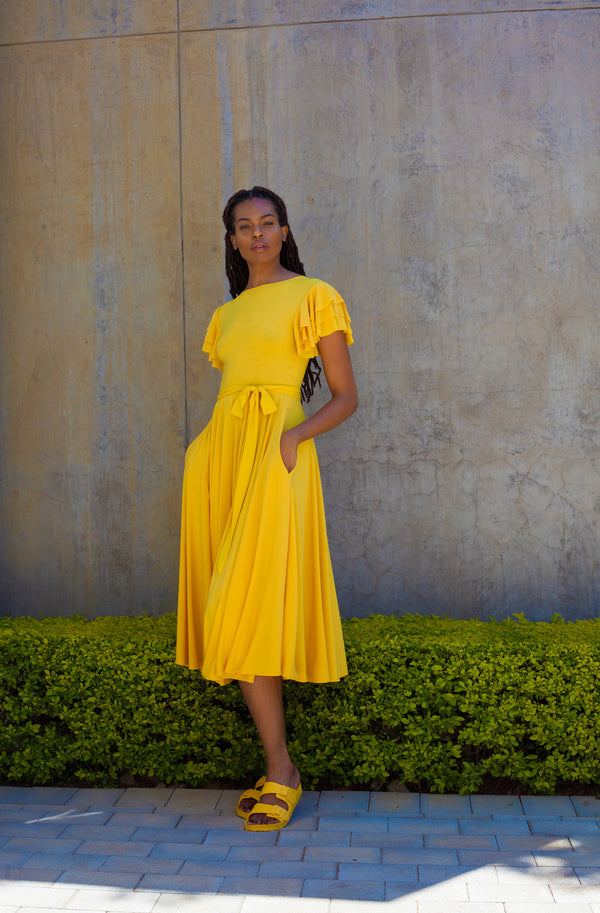 Yellow FLUTTER dress