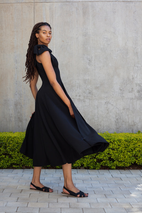 Black BOW Fit and Flare Dress
