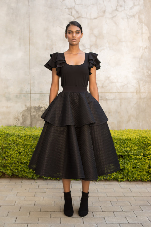 Black Double Circle Skirt