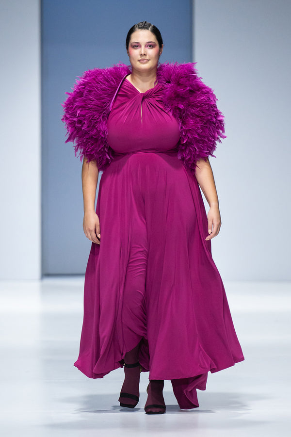 Purple Asymmetrical Drape Dress, ERRE, South Africa