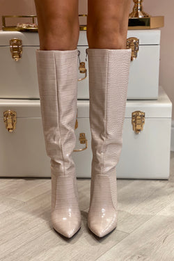 nude knee high boots