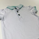 Baker White & Mint Green Polo Shirt - Boys 3-6 Months