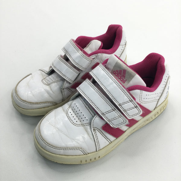 fama toda la vida desarrollando Adidas' Pink & White Velcro Trainers - Girls Size 12 – Katie's Kids Clothes