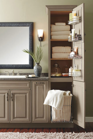 Vanity Linen Closet With Removable Hamper