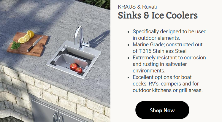 Outdoor Sinks by KRAUS and Ruvati. Available at DirectSinks.com
