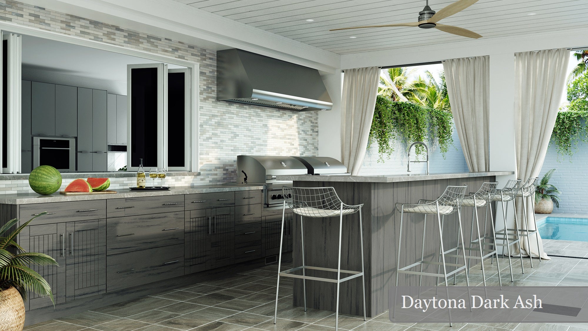 Water Proof Outdoor Cabinetry at DirectCabinets.com, WeatherStrong Daytona Dark Ash