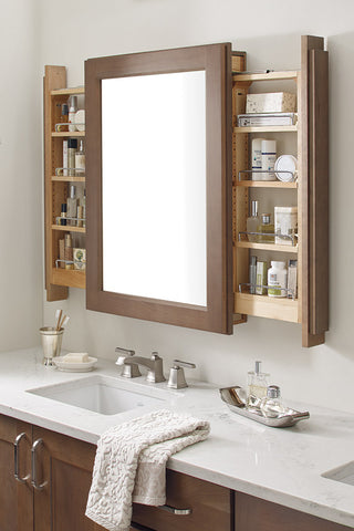 Bathroom Vanity Mirror with side pull outs