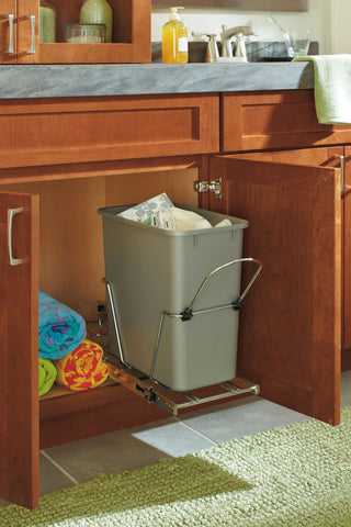 vanity waste basket insert into vanity cabinet