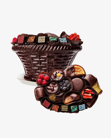 an edible Mother’s Day gift basket filled with luxury chocolates – Compartés