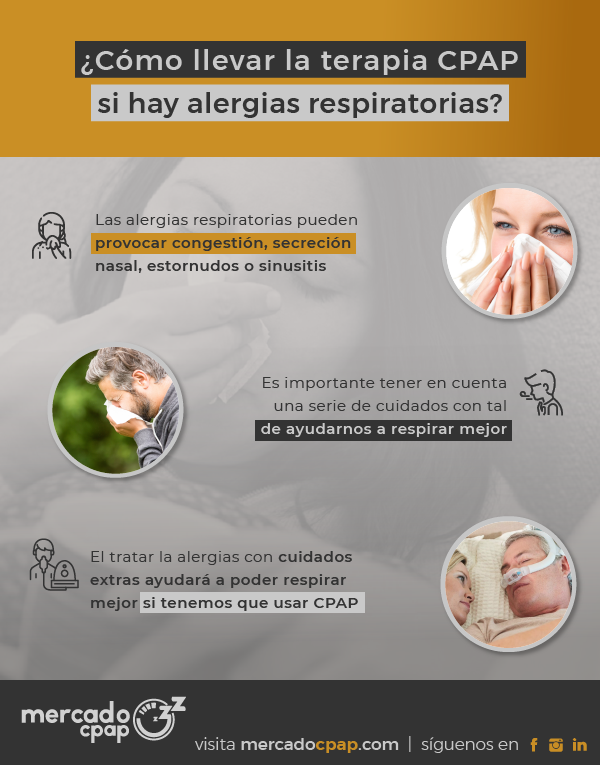 ¿Cómo llevar la terapia CPAP si hay alergias respiratorias?