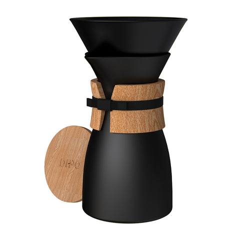 Set cafetera V60 taza negro madera DHPO