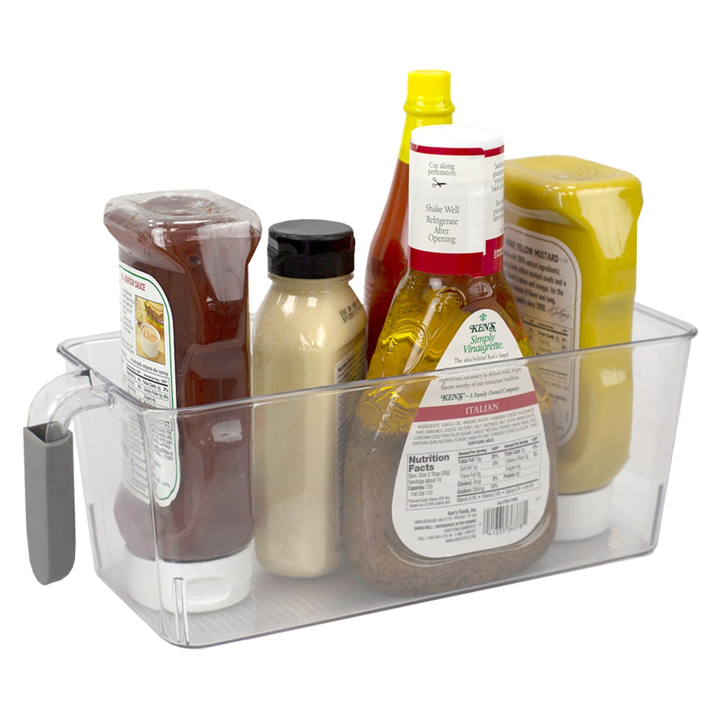 Home Basics Large Pull-Out Plastic Storage Bin with Soft Grip Handle, Clear, KITCHEN ORGANIZATION