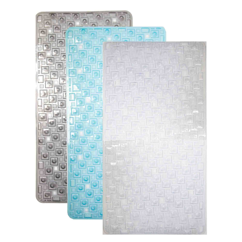 Home Basics Anti-Slip Spa-Comfort Dotted Plastic Bath Mat, White, SHOWER