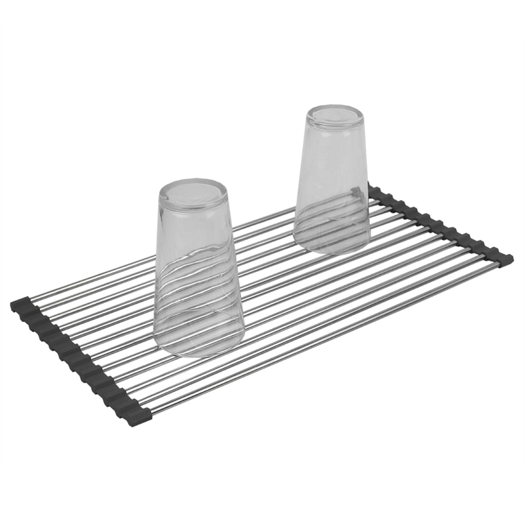 Home Basics Roll Up Dish Drying Rack, Black, KITCHEN ORGANIZATION