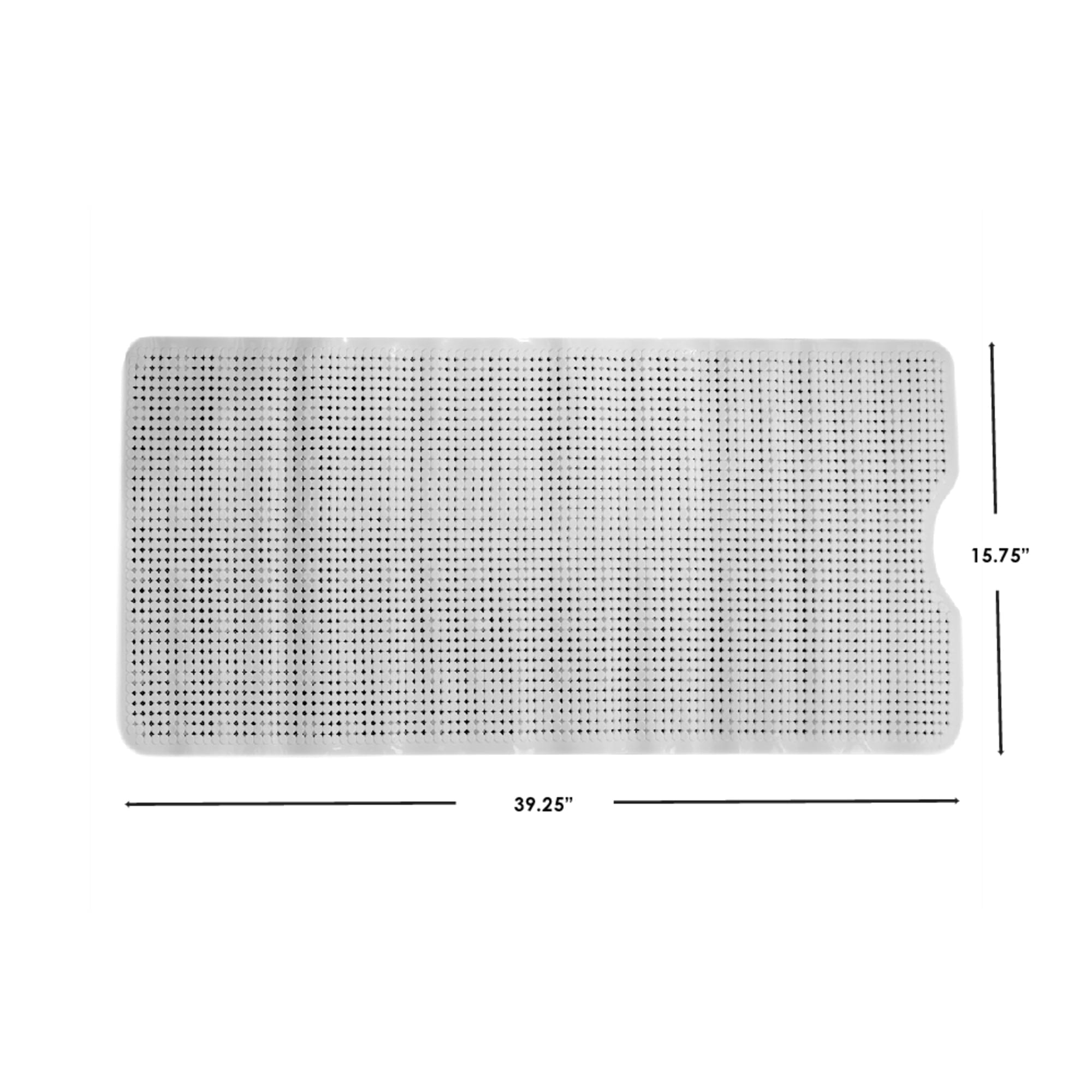Home Basics Dot U Shape Front Plastic Bath Mat with Suction Cup Backing, White $5.00 EACH, CASE PACK OF 12