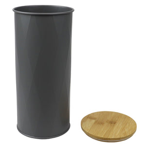 Home Basics Large 2.2 ml Tin Canister with Bamboo Lid, Grey $6.00 EACH, CASE PACK OF 12