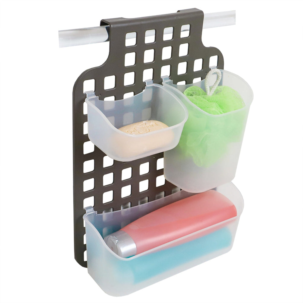 Home Basics Over the Cabinet Plastic Bag Organizer, White