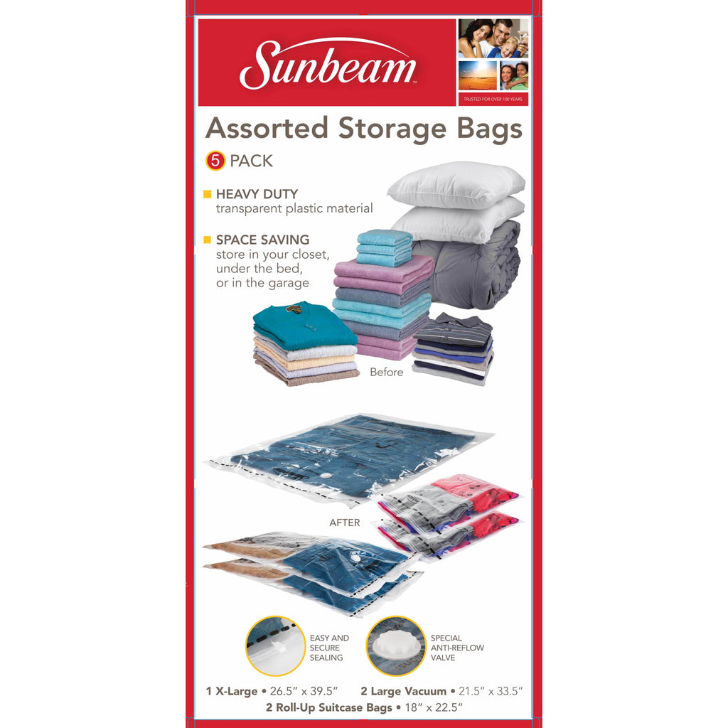 Home Basics Plastic Vacuum Storage Bags, (Pack of 3), STORAGE ORGANIZATION