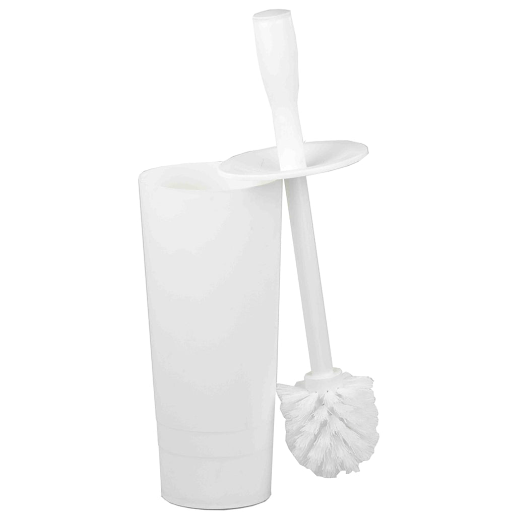Home Basics Faux Marble Toilet Brush Set, White