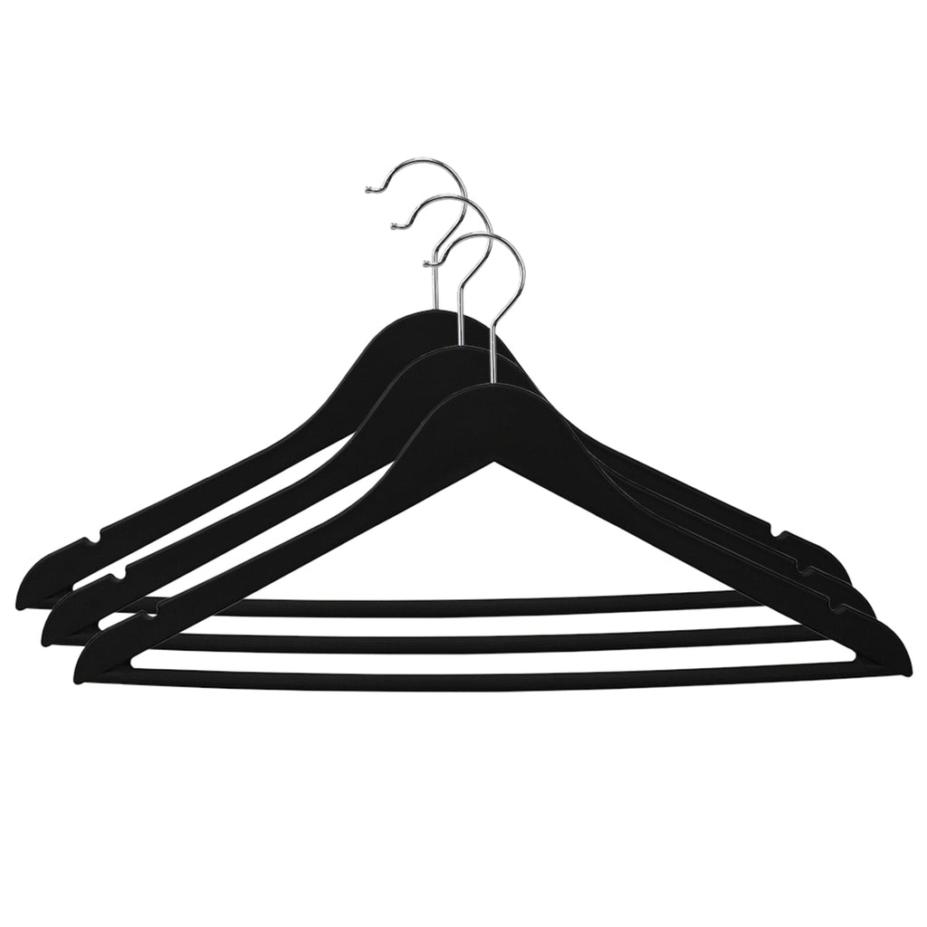 Non-Slip Space-Saving Rubberized Plastic Hangers, Cream, STORAGE  ORGANIZATION