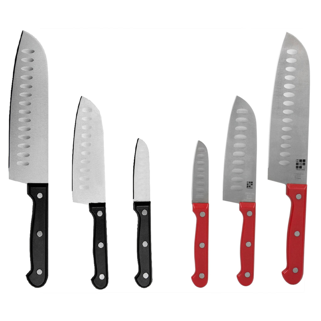 Home Basics 7 Piece Knife Set with Wood Block, Red, FOOD PREP