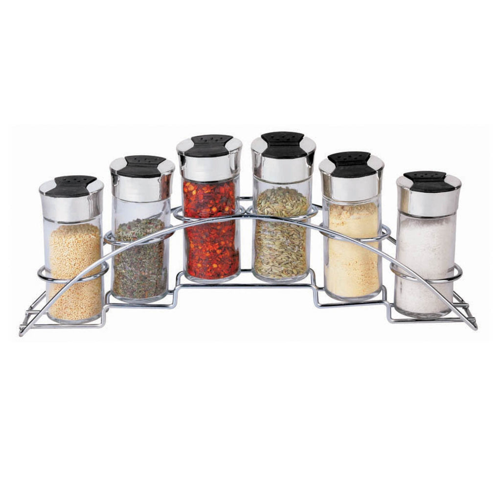 Contemporary Gourmet Revolving 12-Jar Two Tier Spice Rack, Black