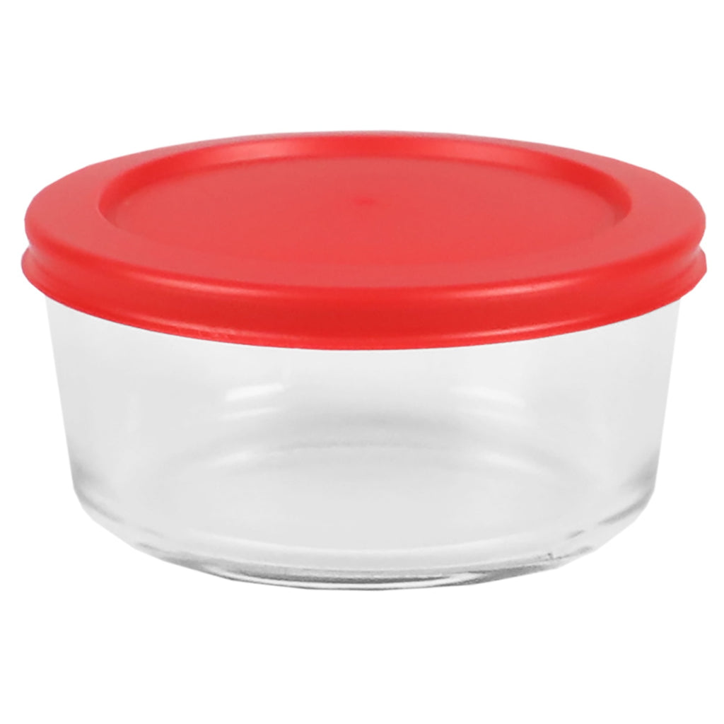 Home Basics Microwave Safe Plastic Round Food Storage Containers, (Pack of  3), Red, FOOD PREP