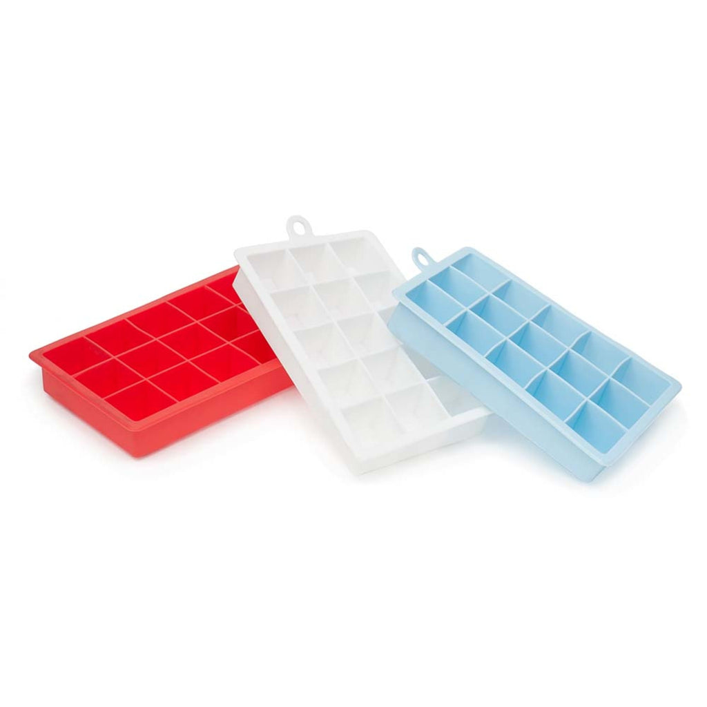 Home Basics 16 Compartment Square Plastic Stackable Ice Cube Tray with  Snap-on Cover, Blue, KITCHEN ORGANIZATION