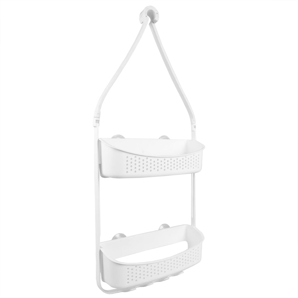 12 Pieces Home Basics Clear Cubic Plastic Corner Shower Caddy With Suction  Cups - Shower Accessories - at 