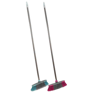 Home Basics Stainless Steel ACE Push Broom - Assorted Colors