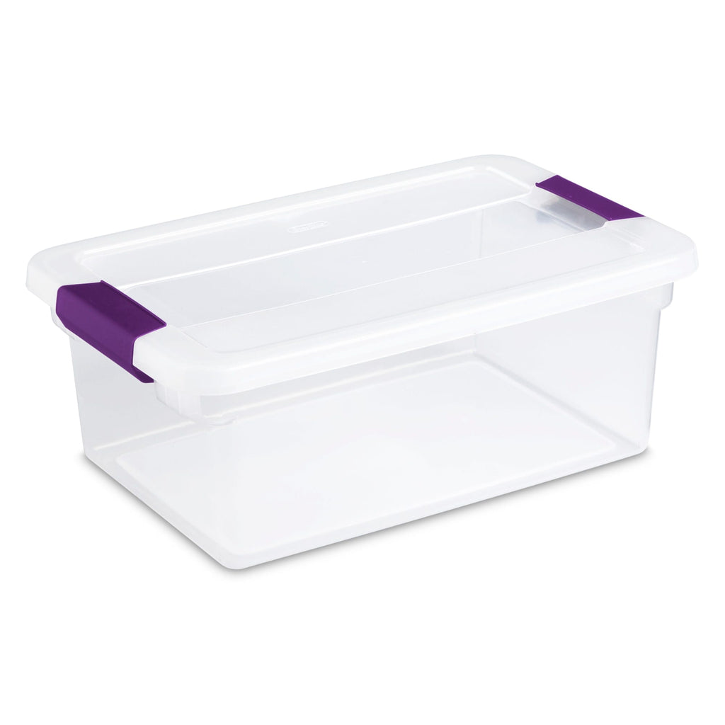 Sterilite 66qt ClearView Latch Box Clear with Purple Latches
