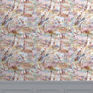 Arabella Wallpaper by Ohpopsi in Teal Cream  TM Interiors Ltd