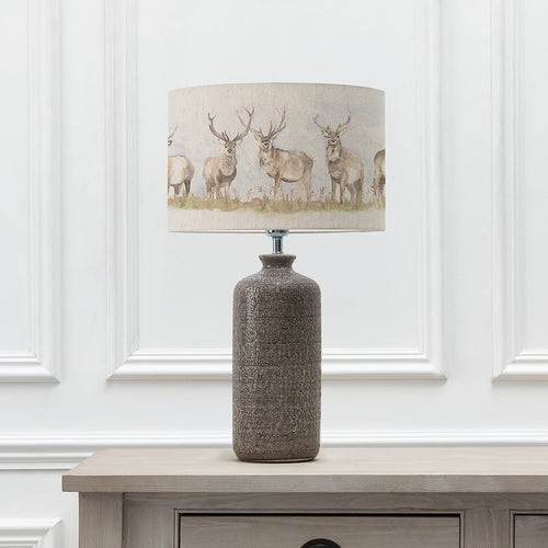 Inopia Smoke Table Lamp with Moorland Stag Shade - 40cm - Voyage Outlet