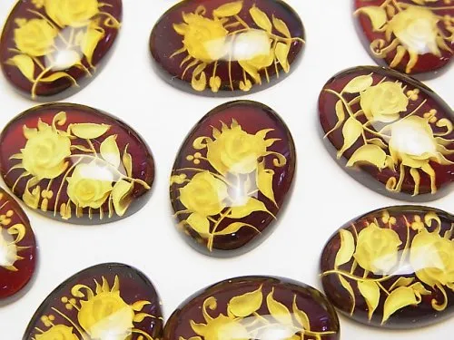 Amber cabochons