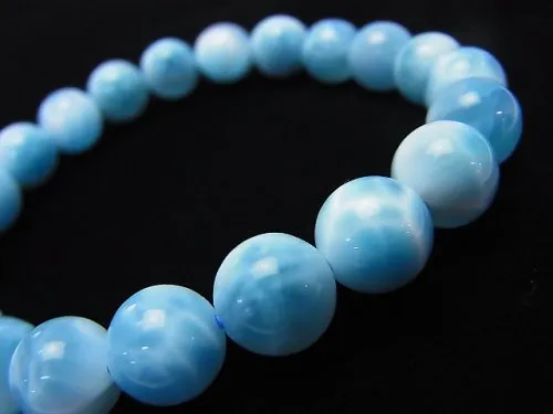 Larimar round beads bracelet
